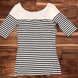 Navy & Cream Stripped 3/4 Tee Club Monaco